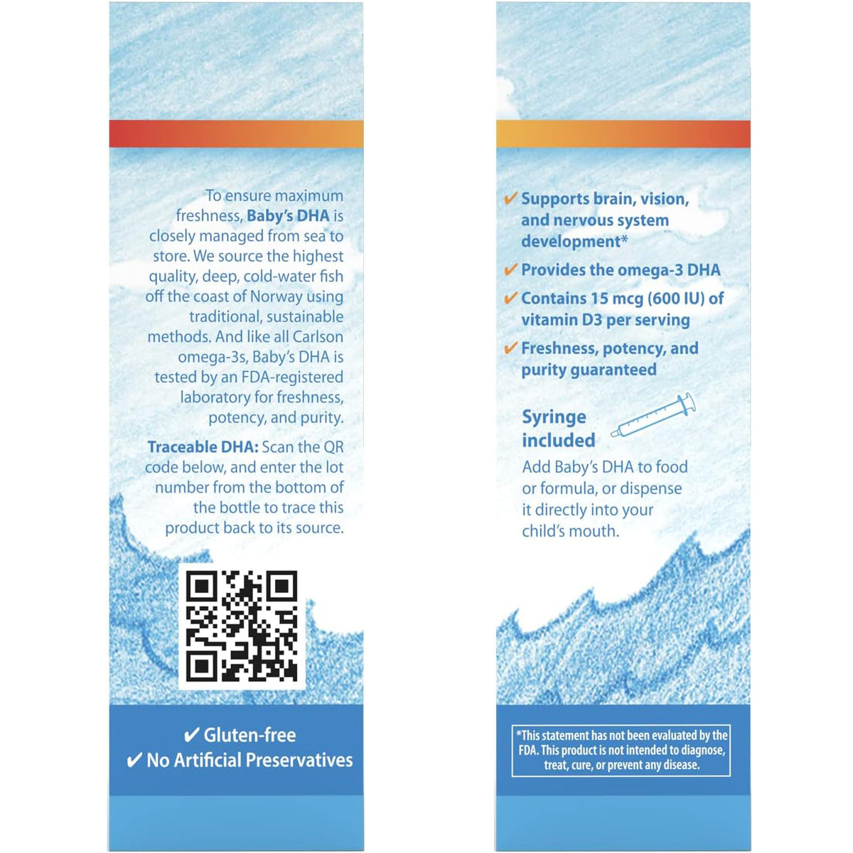 Carlson Omega 3 Puro Babys Dha Y Epa Con D3 600 Ui (15 Mcg) – imagen 2