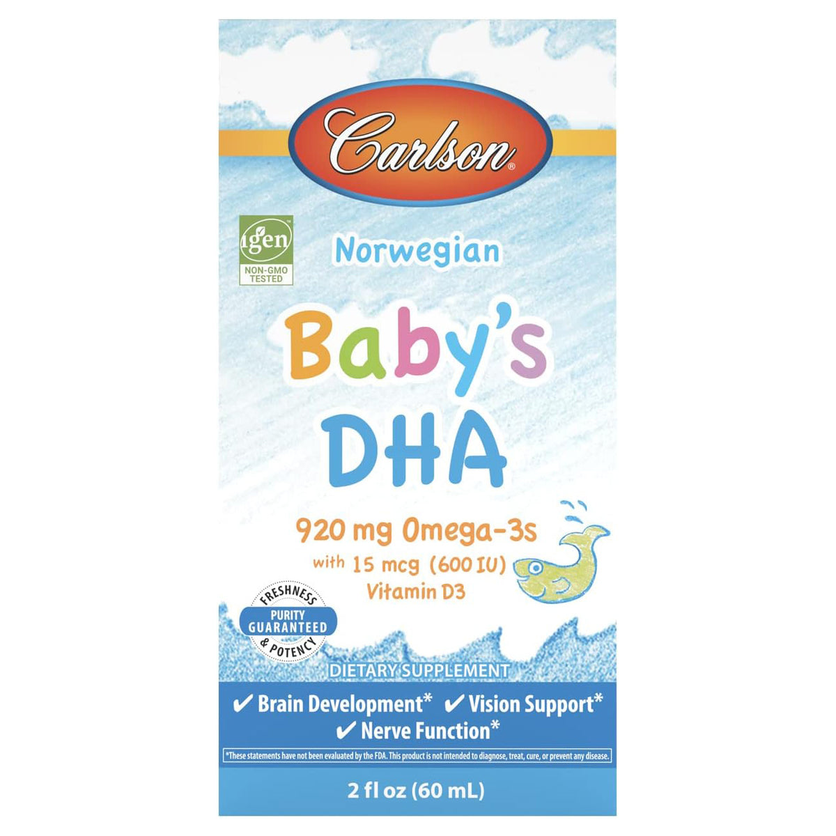Carlson Omega 3 Puro Babys Dha Y Epa Con D3 600 Ui (15 Mcg) – imagen 4