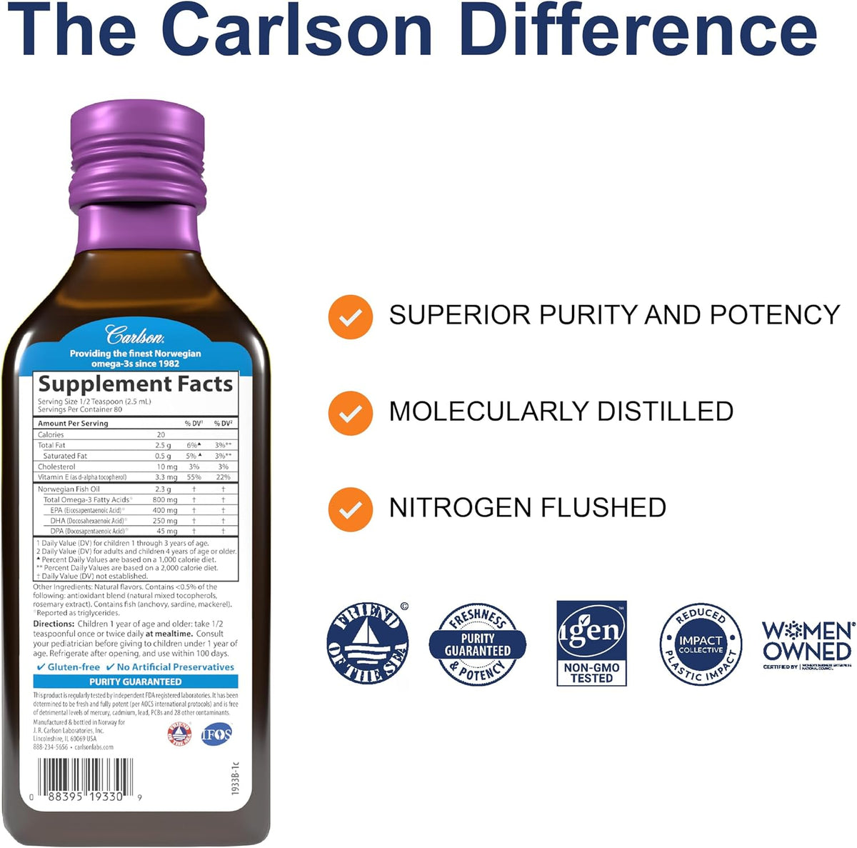 Carlson Omega 3 Noruego Dha Epa Niños +4 Años 200 Ml – imagen 2