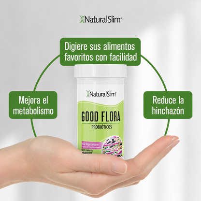 NaturalSlim Good Flora - Probióticos para la salud digestiva 60 Cápsulas – imagen 2