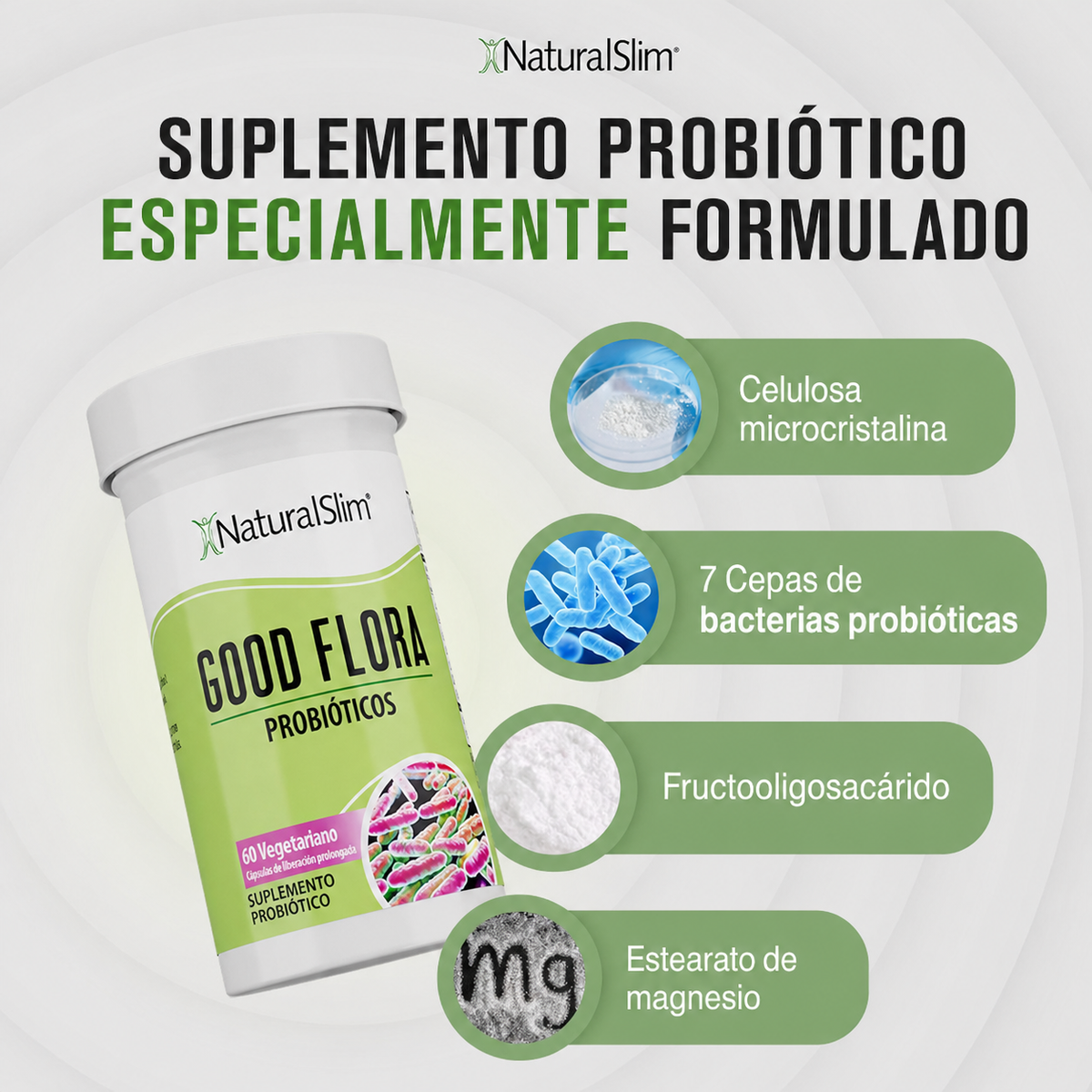 NaturalSlim Good Flora - Probióticos para la salud digestiva 60 Cápsulas – imagen 6