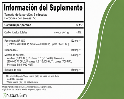NaturalSlim Helpzymes - Fórmula premium de enzimas digestivas 100 Cápsulas – imagen 2