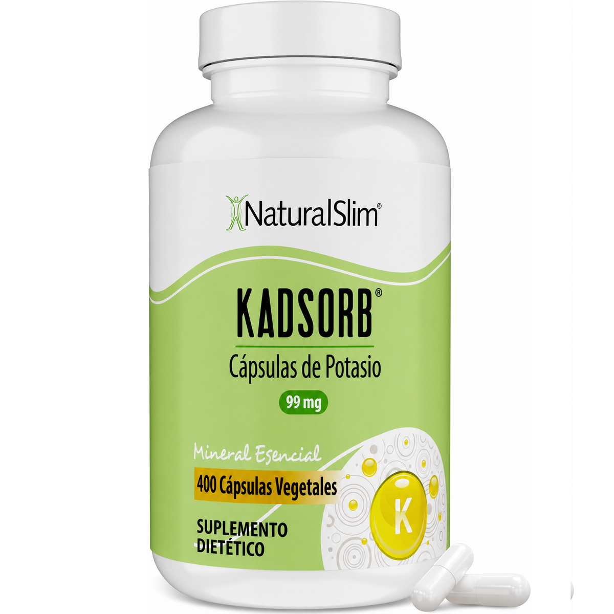 NaturalSlim Kadsorb Citrato de potasio natural 99 mg 400 cápsulas