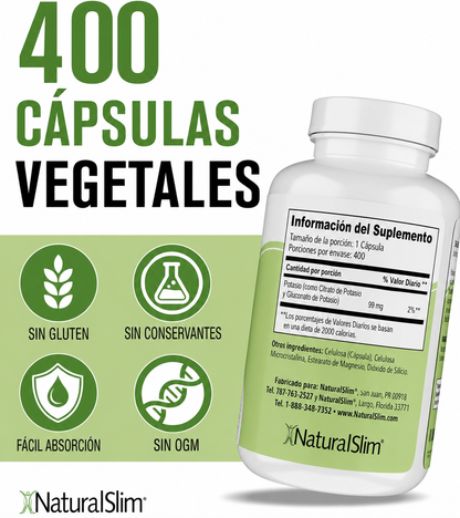 NaturalSlim Kadsorb Citrato de potasio natural 99 mg 400 cápsulas – imagen 3
