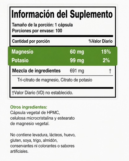 NaturalSlim MagicMag C Cápsulas de citrato de magnesio 100 cápsulas – imagen 2