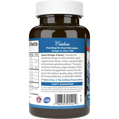 Carlson Super Omega-3 Noruego Dha Epa 1200 Mg Para +18 Años – imagen 3