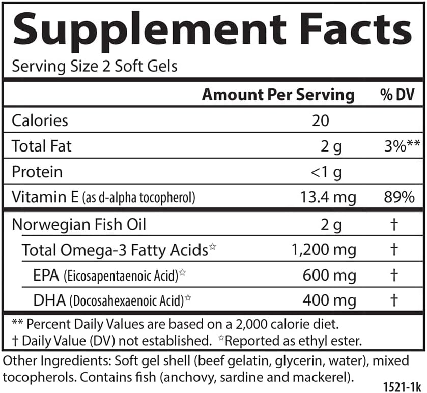 Carlson Super Omega-3 Noruego Dha Epa 1200 Mg Para +18 Años – imagen 4